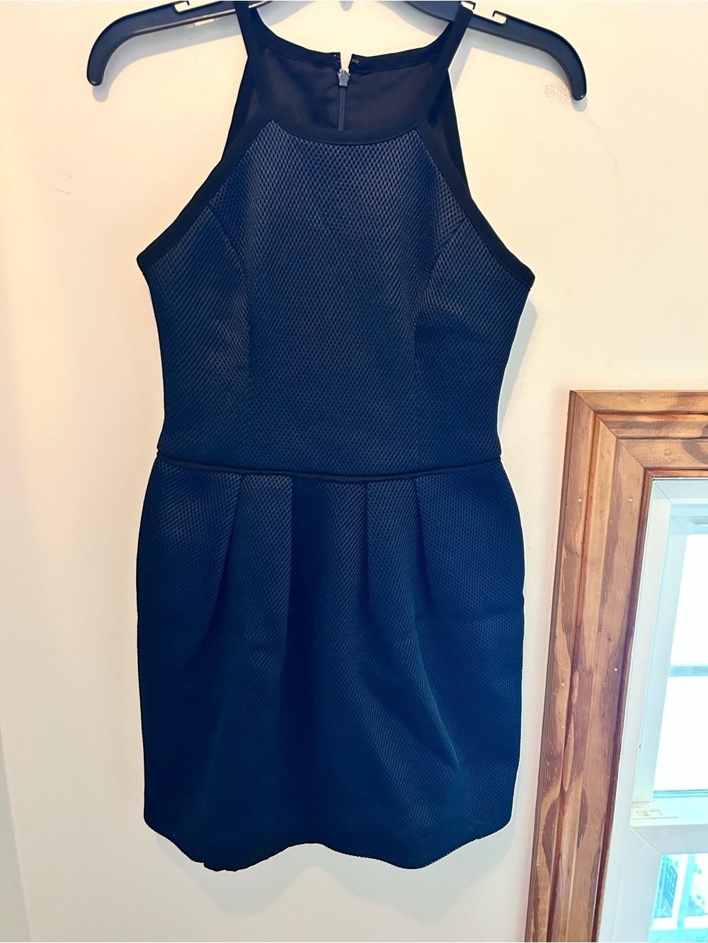 Women’s little black dress Sleeveless Textured Halter Dress